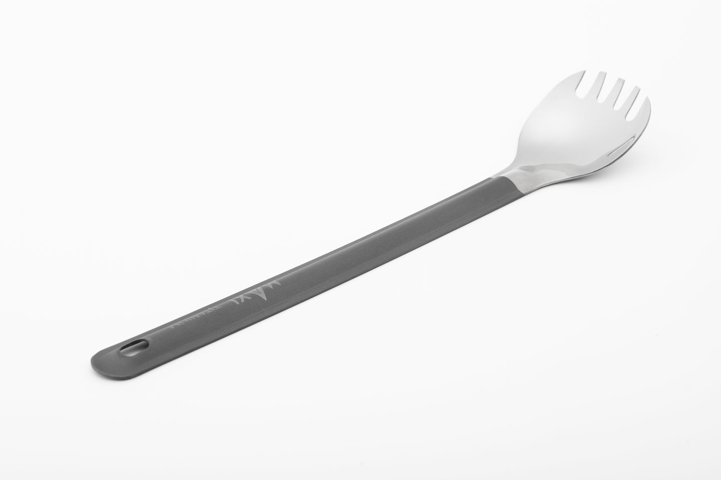 Titanium long handle spork polished head