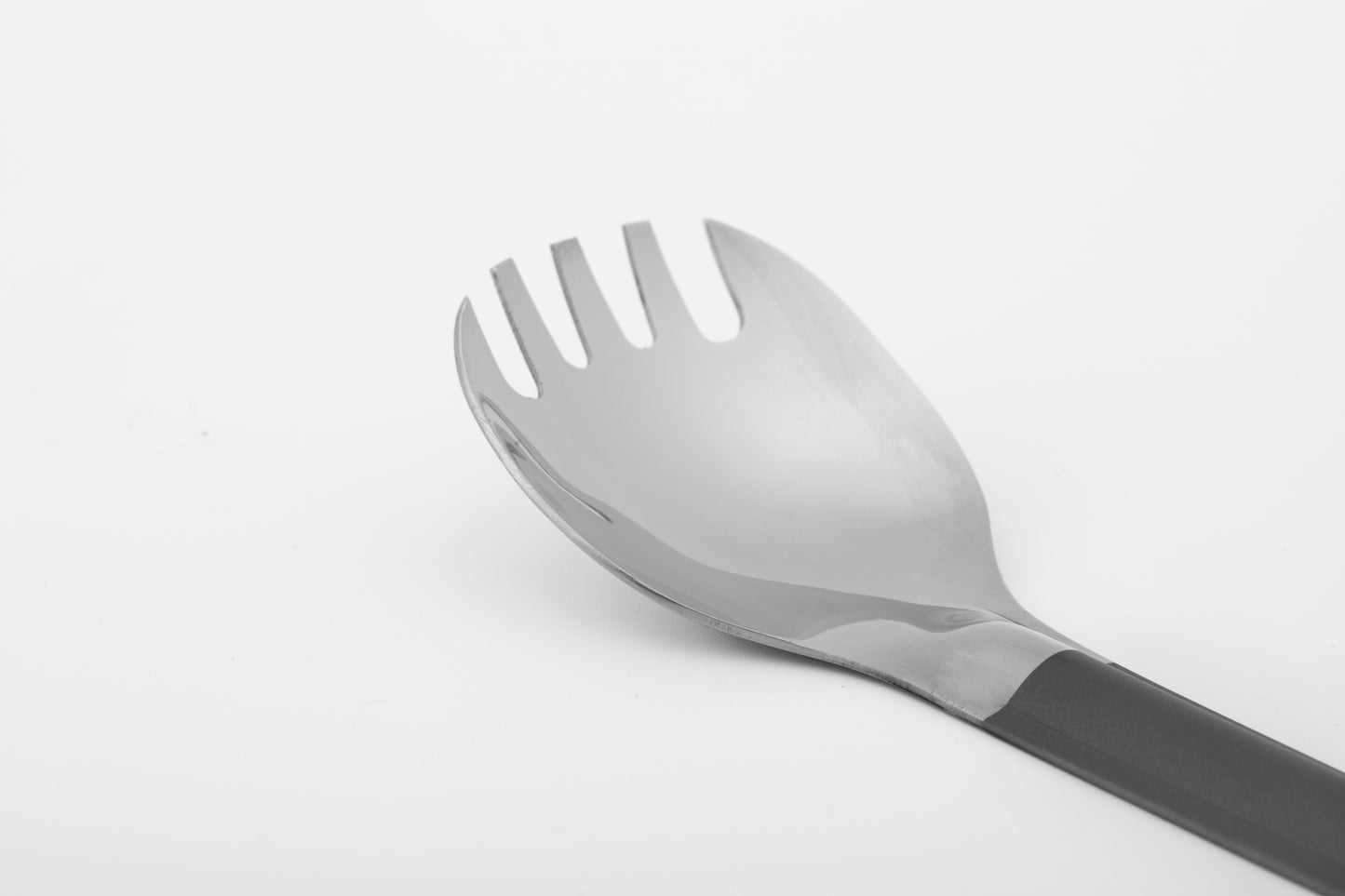 Titanium long handle spork polished head